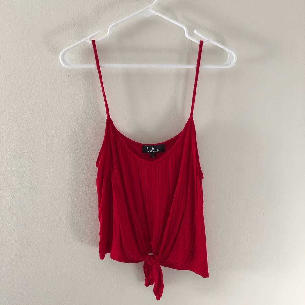 Lulu’s ribbed crop tie tank